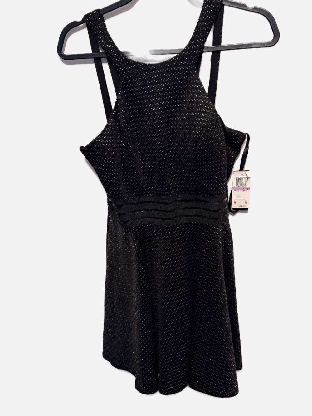 City Studio glitter halter neck party dress